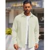 COOFANDY Mens Long Sleeve Button Down Shirts Wrinkle Free Shacket Jacket Stretch Casual Overshirt(Beige)