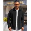 COOFANDY Mens Long Sleeve Button Down Shirts Wrinkle Free Shacket Jacket Stretch Casual Overshirt(Black)