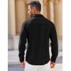 COOFANDY Mens Long Sleeve Button Down Shirts Wrinkle Free Shacket Jacket Stretch Casual Overshirt(Black)
