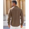COOFANDY Mens Long Sleeve Button Down Shirts Wrinkle Free Shacket Jacket Stretch Casual Overshirt(Brown)