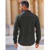 COOFANDY Mens Long Sleeve Button Down Shirts Wrinkle Free Shacket Jacket Stretch Casual Overshirt(Dark Grey)