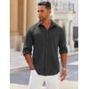 COOFANDY Mens Long Sleeve Button Down Shirts Wrinkle Free Shacket Jacket Stretch Casual Overshirt(Dark Grey)