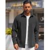 COOFANDY Mens Long Sleeve Button Down Shirts Wrinkle Free Shacket Jacket Stretch Casual Overshirt(Dark Grey)