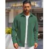 COOFANDY Mens Long Sleeve Button Down Shirts Wrinkle Free Shacket Jacket Stretch Casual Overshirt(Green)