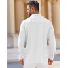 COOFANDY Mens Long Sleeve Button Down Shirts Wrinkle Free Shacket Jacket Stretch Casual Overshirt(White)