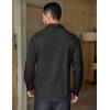 COOFANDY Mens Long Sleeve Casual Button Down Shirt Wrinkle Free Untucked Dress Shirts(Black)