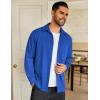 COOFANDY Mens Long Sleeve Casual Button Down Shirt Wrinkle Free Untucked Dress Shirts(Blue)