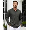 COOFANDY Mens Long Sleeve Casual Button Down Shirt Wrinkle Free Untucked Dress Shirts(Dark Grey)