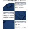 COOFANDY Mens Long Sleeve Casual Button Down Shirt Wrinkle Free Untucked Dress Shirts(Deep Blue)