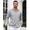 COOFANDY Mens Long Sleeve Casual Button Down Shirt Wrinkle Free Untucked Dress Shirts(Grey)