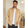 COOFANDY Mens Long Sleeve Casual Button Down Shirt Wrinkle Free Untucked Dress Shirts(Khaki)