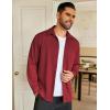COOFANDY Mens Long Sleeve Casual Button Down Shirt Wrinkle Free Untucked Dress Shirts(Maroon)