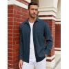 COOFANDY Mens Long Sleeve Casual Button Down Shirt Wrinkle Free Untucked Dress Shirts(Navy Blue)