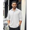 COOFANDY Mens Long Sleeve Casual Button Down Shirt Wrinkle Free Untucked Dress Shirts(White)