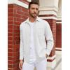 COOFANDY Mens Long Sleeve Casual Button Down Shirt Wrinkle Free Untucked Dress Shirts(White)