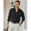 COOFANDY Men’s Long Sleeve Dress Shirt Casual Button Down Shirts Wrinkle Free Untucked Shirt(Black)