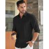 COOFANDY Men’s Long Sleeve Dress Shirt Casual Button Down Shirts Wrinkle Free Untucked Shirt(Black)