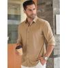 COOFANDY Men’s Long Sleeve Dress Shirt Casual Button Down Shirts Wrinkle Free Untucked Shirt(Camel)