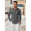 COOFANDY Men’s Long Sleeve Dress Shirt Casual Button Down Shirts Wrinkle Free Untucked Shirt(Dark Gray)