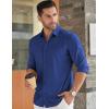 COOFANDY Men’s Long Sleeve Dress Shirt Casual Button Down Shirts Wrinkle Free Untucked Shirt(Deep Blue)