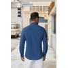COOFANDY Men’s Long Sleeve Dress Shirt Casual Button Down Shirts Wrinkle Free Untucked Shirt(Demin Blue)