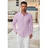 COOFANDY Men’s Long Sleeve Dress Shirt Casual Button Down Shirts Wrinkle Free Untucked Shirt(Lavender)