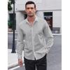 COOFANDY Men’s Long Sleeve Dress Shirt Casual Button Down Shirts Wrinkle Free Untucked Shirt(Light Gray)