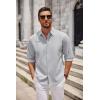 COOFANDY Men’s Long Sleeve Dress Shirt Casual Button Down Shirts Wrinkle Free Untucked Shirt(Light Gray)