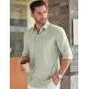 COOFANDY Men’s Long Sleeve Dress Shirt Casual Button Down Shirts Wrinkle Free Untucked Shirt(Light Green)