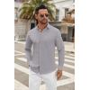 COOFANDY Men’s Long Sleeve Dress Shirt Casual Button Down Shirts Wrinkle Free Untucked Shirt(Light Grey)