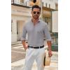 COOFANDY Men’s Long Sleeve Dress Shirt Casual Button Down Shirts Wrinkle Free Untucked Shirt(Light Grey)