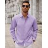 COOFANDY Men’s Long Sleeve Dress Shirt Casual Button Down Shirts Wrinkle Free Untucked Shirt(Light Purple)