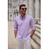 COOFANDY Men’s Long Sleeve Dress Shirt Casual Button Down Shirts Wrinkle Free Untucked Shirt(Light Purple)