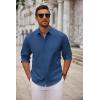 COOFANDY Men’s Long Sleeve Dress Shirt Casual Button Down Shirts Wrinkle Free Untucked Shirt(Navy)