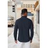 COOFANDY Men’s Long Sleeve Dress Shirt Casual Button Down Shirts Wrinkle Free Untucked Shirt(Navy Blue)