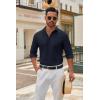 COOFANDY Men’s Long Sleeve Dress Shirt Casual Button Down Shirts Wrinkle Free Untucked Shirt(Navy Blue)