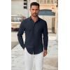 COOFANDY Men’s Long Sleeve Dress Shirt Casual Button Down Shirts Wrinkle Free Untucked Shirt(Navy Blue)
