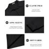 COOFANDY Mens Long Sleeve Polo Shirts Classic Casual Button Polo Tee Lightweight Collared Golf Shirt(01-black)