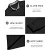 COOFANDY Mens Long Sleeve Polo Shirts Classic Casual Button Polo Tee Lightweight Collared Golf Shirt(02-black)