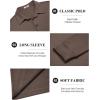COOFANDY Mens Long Sleeve Polo Shirts Classic Casual Button Polo Tee Lightweight Collared Golf Shirt(Brown)