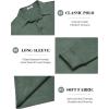 COOFANDY Mens Long Sleeve Polo Shirts Classic Casual Button Polo Tee Lightweight Collared Golf Shirt(Dark Army Green)