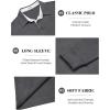 COOFANDY Mens Long Sleeve Polo Shirts Classic Casual Button Polo Tee Lightweight Collared Golf Shirt(Dark Grey)