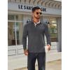 COOFANDY Mens Long Sleeve Polo Shirts Classic Casual Button Polo Tee Lightweight Collared Golf Shirt(Dark Grey)