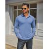 COOFANDY Mens Long Sleeve Polo Shirts Classic Casual Button Polo Tee Lightweight Collared Golf Shirt(Light Blue)