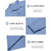 COOFANDY Mens Long Sleeve Polo Shirts Classic Casual Button Polo Tee Lightweight Collared Golf Shirt(Light Blue)