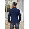 COOFANDY Mens Long Sleeve Polo Shirts Classic Casual Button Polo Tee Lightweight Collared Golf Shirt(Navy Blue)