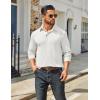 COOFANDY Mens Long Sleeve Polo Shirts Classic Casual Button Polo Tee Lightweight Collared Golf Shirt(White)