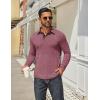 COOFANDY Mens Long Sleeve Polo Shirts Classic Casual Button Polo Tee Lightweight Collared Golf Shirt(Wine Red)