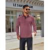 COOFANDY Mens Long Sleeve Polo Shirts Classic Casual Button Polo Tee Lightweight Collared Golf Shirt(Wine Red)