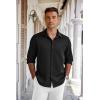 COOFANDY Men’s Long Sleeve Wrinkle Free Shirts Button Down Casual Stretch Dress Shirt(Black)